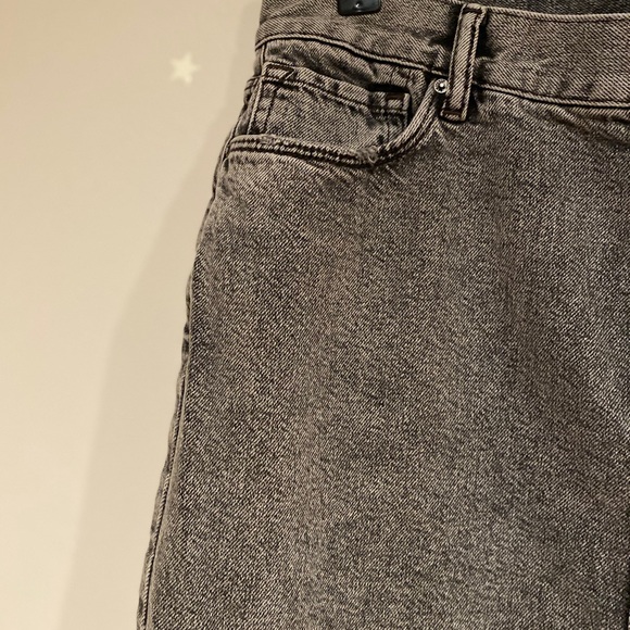 100% Cotton AllSaints Distressed Grey Studded Jean Mini skirt size 10 NYE Party - Picture 7 of 12